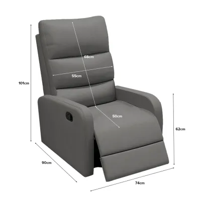 (JIJI.SG) Stanford 1-Seater Recliner Sofa (Side Panel) - (On-site Installation) / Manual Recliner Chair / Sofa Chair / Reclining / 1-Seater