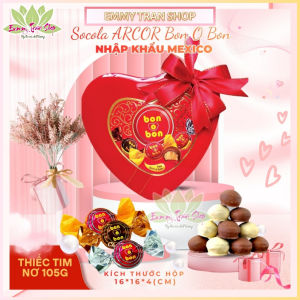 Kẹo Socola Arcor Bon O Bon Chocolate Hộp Thiếc Tim Nơ 105g Nhập khẩu từ Mexico - Emmytran Shop