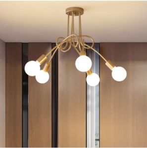 Led light E27 tricolor Down Light Black chandelier Free Bulbs Home indoor ceiling light for living room Home Office Bedroom Light AC110-240V