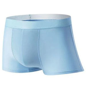 GiiMall Ice silk non-marking mens panties bacteria inhibition summer youth solid color boxer shorts