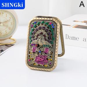 [COD] 🔥🔥🔥SHNGki Gương trang điểm cầm tay retro có thể gập lại gương nhỏ gọn in hình con công Gương bỏ túi Gương trang điểm hình chữ nhật hai mặt