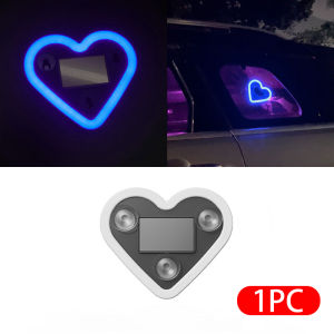 SEAMETAL LED Car Ambient Light Multi-color Heart-shaped Luminous Light Solar Charging Atmosphere Neon Decoration Light
