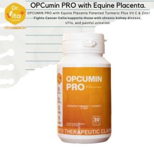 Dr Vita OPCUMIN PRO with Equine Placenta Patented Turmeric Plus Vit C & Zinc Fights Cancer Cells 30tabsx700mg/bot