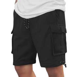 Annastore-Celana cargo pendek pria distro tebal fleece / skena hitam / kargo cowok keren / celana laki laki kece