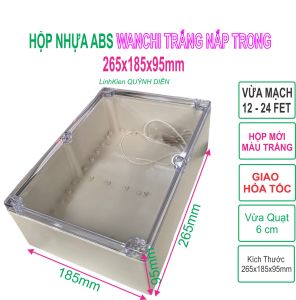 Hộp Nhựa ABS WANCHI màu TRẮNG Nắp TRONG 265x185x95mm dùng lắp mạch điện - LinhKien QUỲNH DIỄN