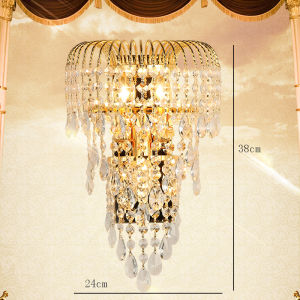 【hot】European luxury crystal wall lamp LED living room TV background wall lamp corridor bedroom bedside decorative lighting fixture