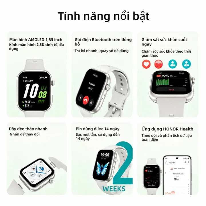 Đồng hồ thông minh HONOR CHOICE InfoWear Watch 2i | Màn hình AMOLED 1.85, Theo dõi thể dục đa dạng, Bao gồm dây đeo thay thế màu đen và trắng, 100% Chính hãng | BigBuy360 - bigbuy360.vn Đồng hồ thông minh HONOR CHOICE InfoWear Watch 2i | Màn hình AMOLED 1.85, Theo dõi thể dục đa dạng, Bao gồm dây đeo thay thế màu đen và trắng, 100% Chính hãng | BigBuy360 - bigbuy360.vn