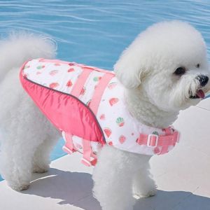 RANZH High Buoyancy Dog Life Jacket Secure Fit Adjustable Dog Lifesavers Swimsuits Pet Swimming Suit Thick Sponge Pad Pet Safety Vest Summer