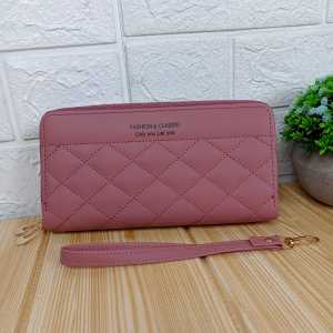 Dompet Panjang Lipat Wanita Zipper Multifungsi Tali Pendek Resleting Women Wallet Kasual COD D69