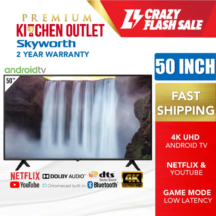 【OWN TRUCK DELIVERY】Skyworth 50 Inch 4K UHD Android TV 50SUC6500 | Klang Valley Only | Chromecast Built-In | Youtube Netflix | DTS Studio Sound | Skyworth