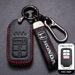 Ốp Chìa Khóa Xe Honda City BRV CRV HRV Accord Civic Brio 2022 2023 2024 Mẫu Hợp Kim Phối Da 3 Màu Sang Trọng