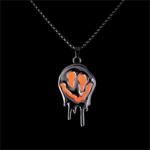 YOUSHI TOP Alloy Luminous Pendant Necklace Accessories Neck Jewelry Hip Hop Neck Chains Simple Punk Halloween Skull Necklace Party