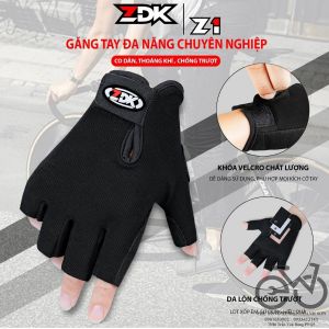 Găng Tay Thể Thao ZDK Z1 Nửa Ngón Đi Xe Đạp Chống Trượt Găng Tay Xe Đạp Nam Nữ Co Dãn Thoáng Mát