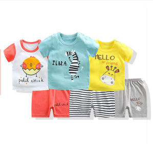 Set quần áo bé trai bé gái chất vải cotton mịn mát cho bé từ 5kg đến 30kg CB1