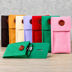 MINIFELE 262 Cow Suede Watch Pouch Soft Leather With Inserts Watch Storage Anti-Scratch Travel Watch Case
