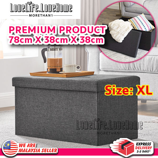 MORETHAN1 Premium Storage Box Chair for Sitting in Living Room Foldable