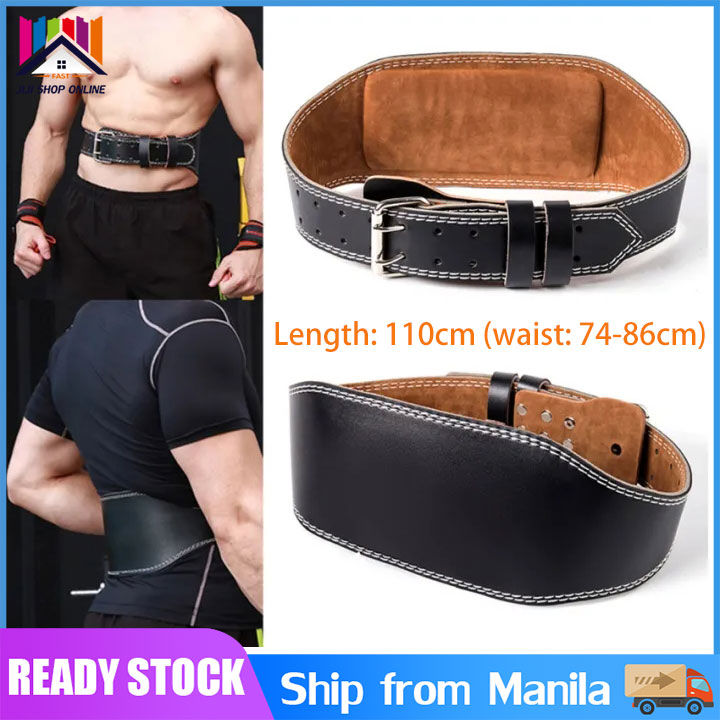 WCBING TMT Genuine Leather Weight Lifting Belt Back Support Fitness Waist  Belt Gym With Steel Buckle For Men Powerlifting Weight Loss Safety  Corrector (Size : M) : : Sports & Outdoors