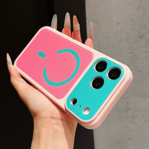 Candy Color Collision For Magsafe Slim Phone Case For iPhone 17 16 15 14 13 Pro Max Large Window Camera Protect Magnetic Cover