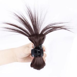 Rambut Palsu Jepit Sanggul Hiasan Rambut Jepit Cakar Rambut Lurus Sanggul Ekstensi Rambut Palsu Sintetis