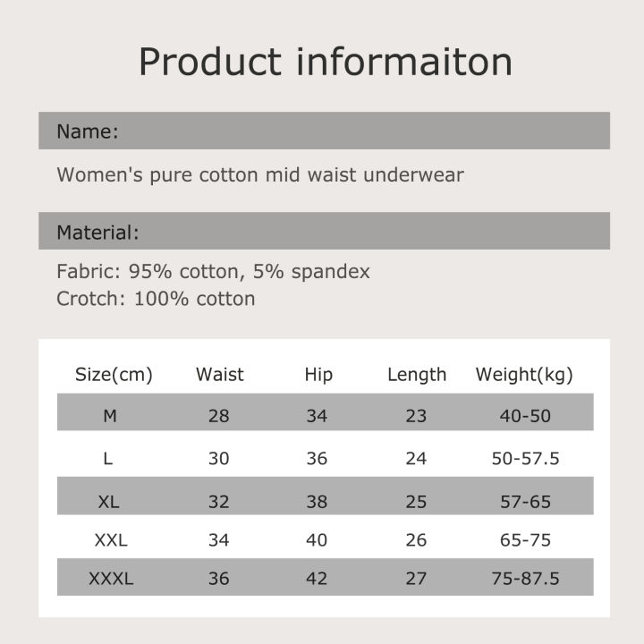 3/5Pcs%20Womens%20Cotton%20Knickers%20Low%20Waisted%20Ladies%20Underwear%20Full%20Briefs%20Plus%20Size%20M-XXL%20-%20Image%204