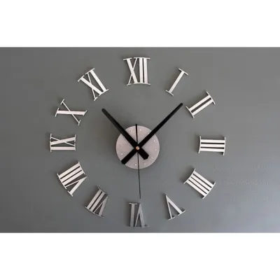 Jam Dinding Besar Raksasa Angka Romawi 3D Giant Wall Clock DIY 60cm