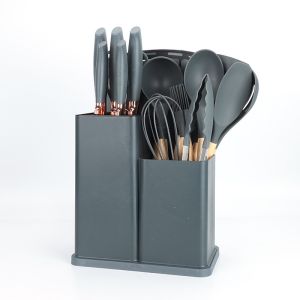 19PCS Silicone Kitchen Utensils Set with Knife Set & Cutting Board Non-Stick Heat Resistant Tools