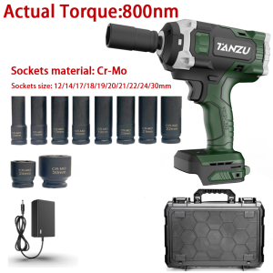 TANZU MT-21V 800nm Cordless Brushless Impact Wrench Driver With Lithium Battery Electric Wrench Drill Tool Gun Power Tools