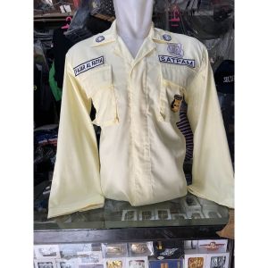 Seragam Satpam Cream Pdl Pdh Seragam lengan pendek panjang pdh seragam dinas kemanan Security seragam mod terbaru 2024 bahan tebal cod