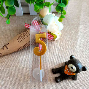 10PCS 0-9 Number Candle Cake Topper Romantic Party Decoration Gold Digital Number Candle Birthday