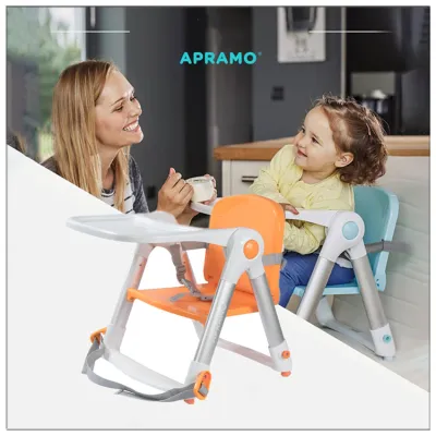 Apramo เก้าอี้ทานข้าวเด็กแบบพกพา เก้าอี้หัดนั่งเด็ก ของแท้ รุ่น Flippa ที่หัดนั่งเด็ก เก้าอี้กินข้าวพับเก็บได้