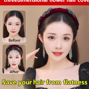 ThreeDimensional Flowers Cover Hair Wind Fringe Hair Band