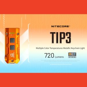 NITECORE TIP3 720Lumens EDC Flashlight LED Keychian Light USB-C Rechargeable Bulit-in 650mAH Battery