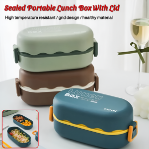 Sealed Portable Lunch Box With Lid Large Capacity Multi Compartment  Lunch Box Fresh-Keeping Food Container 密封便携式带盖饭盒
