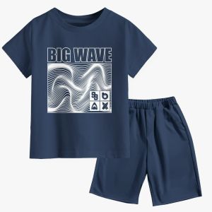 Setelan Anak Atasan dan Bawahan Lengan Pendek Surfing Edisi 1-14 Tahun