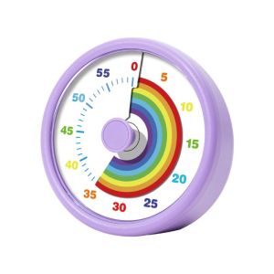 SH 60 Minutes Visual Timer Round/Square Ultra Silent Kitchen Timer Cartoon Self-discipline Countdown Alarm Clock Time Management Tool