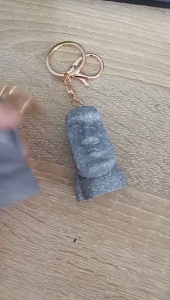 Hợp Thời Trang Rapa Tượng Keychain hợp kim nhựa Chất Liệu Key Moai Hình Keyring Mặt treo hình chìa khóa Quà Tặng Cho Phụ Nữ Và Nam Giới