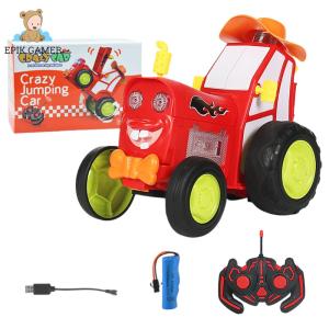 11THCrazy Jumping Car Toys with Music Lights RC Stunt Car 90 Degree Upright Remote Control Car for Kids 3 4 5 6 7 Year Old
