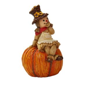YOUSHI TOP Resin Pumpkin Scarecrow Ornaments Lovely Boys And Girls Pumpkin Statue Decorative Unique Home