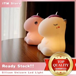Unicorn Usb Led Silicone Bedroom Lamp Night Light Baby Kids Children Touch Sensor Lamp Recharg