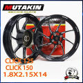 MUTAKIN CNC Mags 8 Spoke For  Click125/Click150 1.8x2.15x14s Front Disc 4 Holes Rear Drum. 