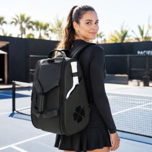 MULEX CLOVER Pickleball Backpack Pickle Ball Paddle Bag Tennis Racket Backpack Multifunctional Badminton Backpack Shoe Compartment Waterproof free Sports Water Bottle or Gym Towel