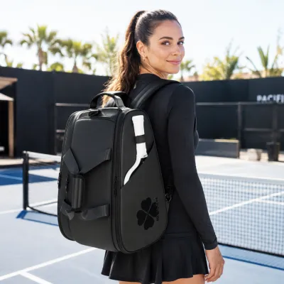 MULEX CLOVER Pickleball Backpack Pickle Ball Paddle Bag Tennis Racket Backpack Multifunctional Badminton Backpack Shoe Compartment Waterproof free Sports Water Bottle or Gym Towel