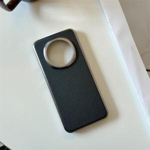 เคสสำหรับ Honor Magic7 Pro Magic6 Pro หนังลิ้นจี่สีทึบเคสโทรศัพท์มีลายกรอบชุบโลหะฝาแข็งเคสป้องกันการกระแทกกันตกขั้นสูง