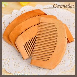 [Carmelun] หวีไม้พีชธรรมชาติ1ชิ้นทำจากไม้ลูกพีชแกะสลักเพื่อสุขภาพหวีป้องกันไฟฟ้าสถิตเครื่องมือดูแลเส้นผมอุปกรณ์เสริมความงาม