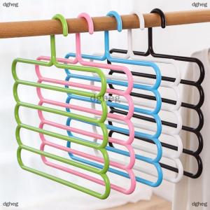 [COD] dgheg Clothes Hangers Trousers Hangers Holders Closet Storage Organizers 5 Layers Pants Towel Scarfs Racks Storage Organization