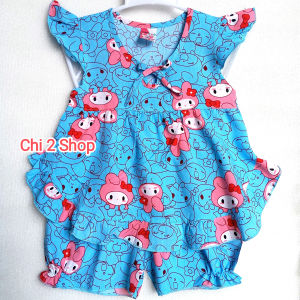 Đồ bộ tole lanh bé gái C2H12 quần áo trẻ em sơ sinh áo cánh tiên quần áo trẻ em dưới 3 tuổi đồ bộ mặc nhà giá rẻ thoáng mát