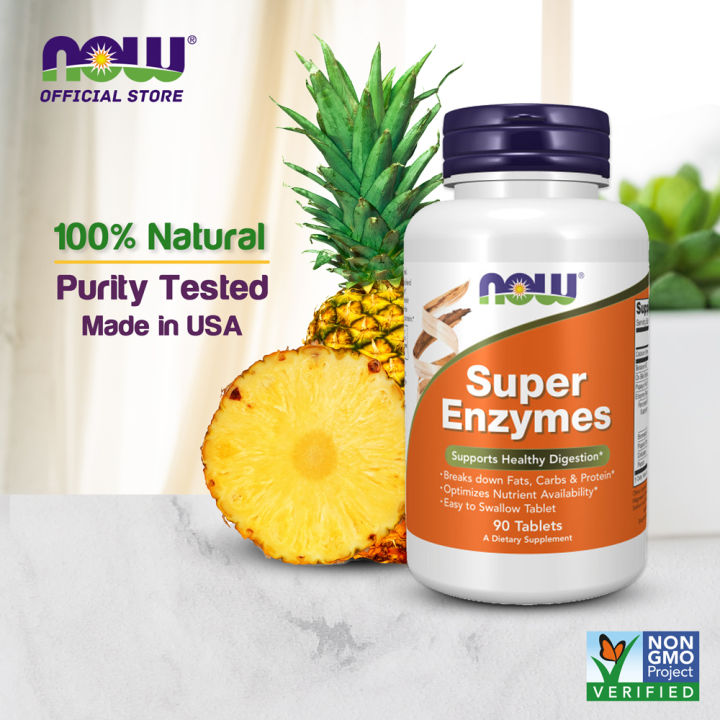 NOW FOODS Supplements, Super Enzymes, Formulated with Bromelain, Ox Bile, Pancreatin and Papain