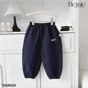 Quần dài quần nỉ da cá gấu bo chun họa tiết thêu chữ Yoo bé trai bé gái 9 tới 25kg BERNIE T0925Q06