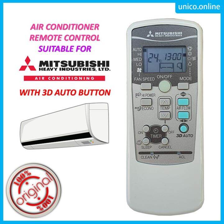 **100% Original** Mitsubishi Air Conditioner Remote Control (RKX502A007 ...