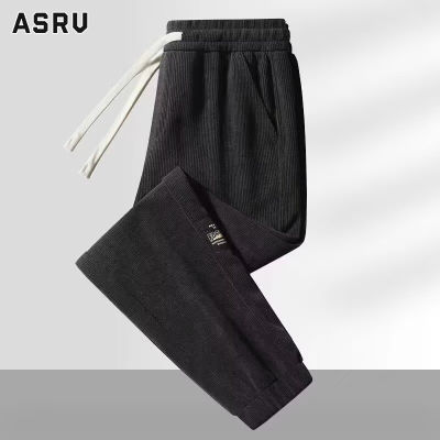 ASRV Corduroy casual pants men's pants fleece thickened trousers sweatpants men's striped sweatpants